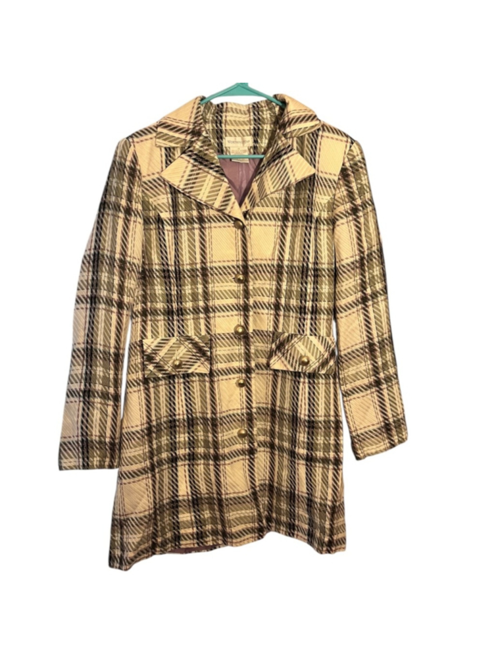 Worthington Vintage Plaid Lilac Purple Blazer Coat